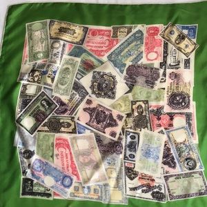 Vintage silk money scarf